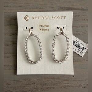 Kendra Scott Elle Open Frame Crystal Drop Earrings In Crystal 1 1/4” (S70)